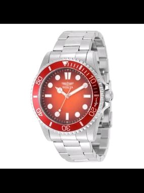 Invicta Men’s Red and Silver Swim Watch with Stainless Steel Bracelet
